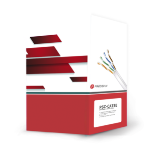 PRECISION PSC-CAT5E Bobina de cable de UTP de 4 pares Cat5e de 305 m (1000 ft), 100% Cobre, PVC ROHS, Color Gris, 24 AWG, Uso en Interior, Para Aplicaciones de Voz, Datos y Video