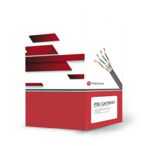 PRECISION PSC-CAT5EXT Bobina de cable de UTP de 4 pares Cat5e de 305 m (1000 ft), 100% Cobre, LDPE Resistente a rayos UV, Color Negro, 24 AWG, Uso en Exterior, Para Aplicaciones de Voz, Datos y Video