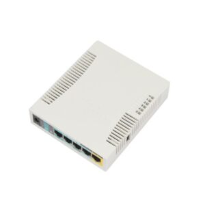 MIKROTIK RB951UI-2HND RouterBoard, 5 Puertos Fast, 1 Puerto USB, WiFi 2.4 GHz 802.11 b/g/n, Gran Cobertura con Antena 2.5 dbi, hasta 1 Watt de Potencia