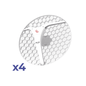 MIKROTIK RBLHGG-5ACD-XL4PACK (LHG XL 5 ac 4 Pack) CPE y PtP en 5GHz 802.11 a/n/ac con Antena de Rejilla de 27dBi. "Ahora con Más Velocidad y Mayor Distancia"