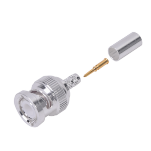 RF INDUSTRIES,LTD RFB-1106-2ST Conector BNC Macho de Anillo Plegable para Cable LMR-195, RG-58/U, RG-142/U, Plata/Oro/Teflón.