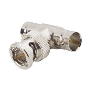 RF INDUSTRIES,LTD RFB-1130 Adaptador en T para 50 Ohm de BNC Macho a Doble BNC Hembra, Maquinado, Níquel/ Oro/ Teflón.