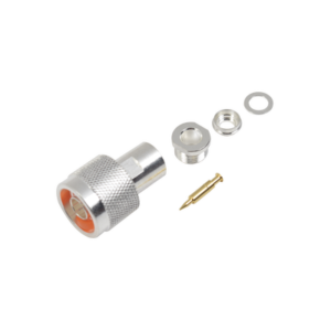 RF INDUSTRIES,LTD RFN-1004-1SX Conector N Macho de Rosca para Cables RG-8/X, LMR-240, BELDEN 9258, Plata / Oro / Teflón.