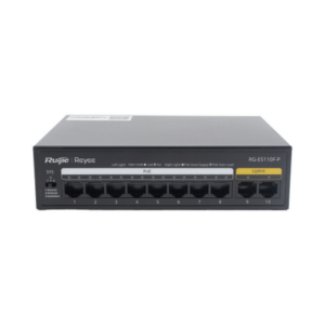RUIJIE RG-ES110F-P Switch PoE+ con 10 Puertos 10/100 Mbps / 110 W / Carcasa de Acero / No Administrable