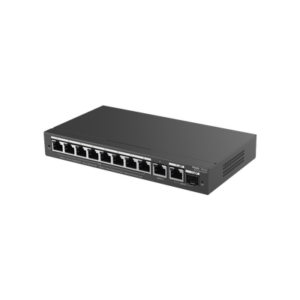 RUIJIE RG-ES210GS-P Switch Administrable PoE con 8 Puertos Gigabit PoE 802.3af/at + 1 Puerto Uplink Gigabit + 1 Puerto Combo SFP/RJ45 Gigabit, Gestión Gratuita desde la Nube, 120W