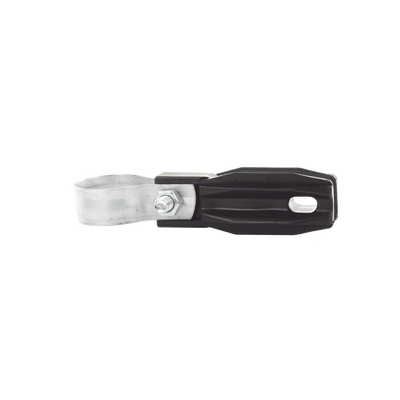 SFIRE SFABRAZADERA Aislador de paso o esquina con abrazadera incluida de 33-38mm para uso en tubería de malla ciclónica.