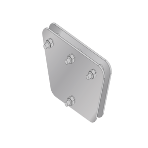 SYSCOM TOWERS SP-202030-G Placas igualadoras con tornillería y separadores, para 3 retenidas. Galvanizado en inmersión (20x20x30 cm).