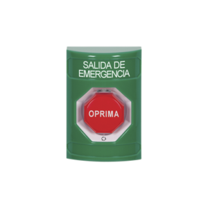 STI SS2109EX-ES Botón de Salida de Emergencia en Español, Acción Mantenida, Girar para Restablecer y LED Multicolor