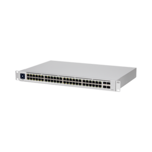 UBIQUITI USW-48-POE UniFi Switch USW-48-POE, Capa 2 de 48 puertos (32 puertos PoE 802.3af/at + 16 puertos Gigabit) + 4 puertos 1G SFP, 195W, pantalla informativa