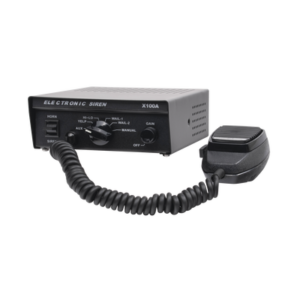 EPCOM INDUSTRIAL SIGNALING X100A Sirena Vehicular de 100W de Potencia, Con Switch Giratorio de 6 posiciones y Micrófono Integrado de Uso Rudo