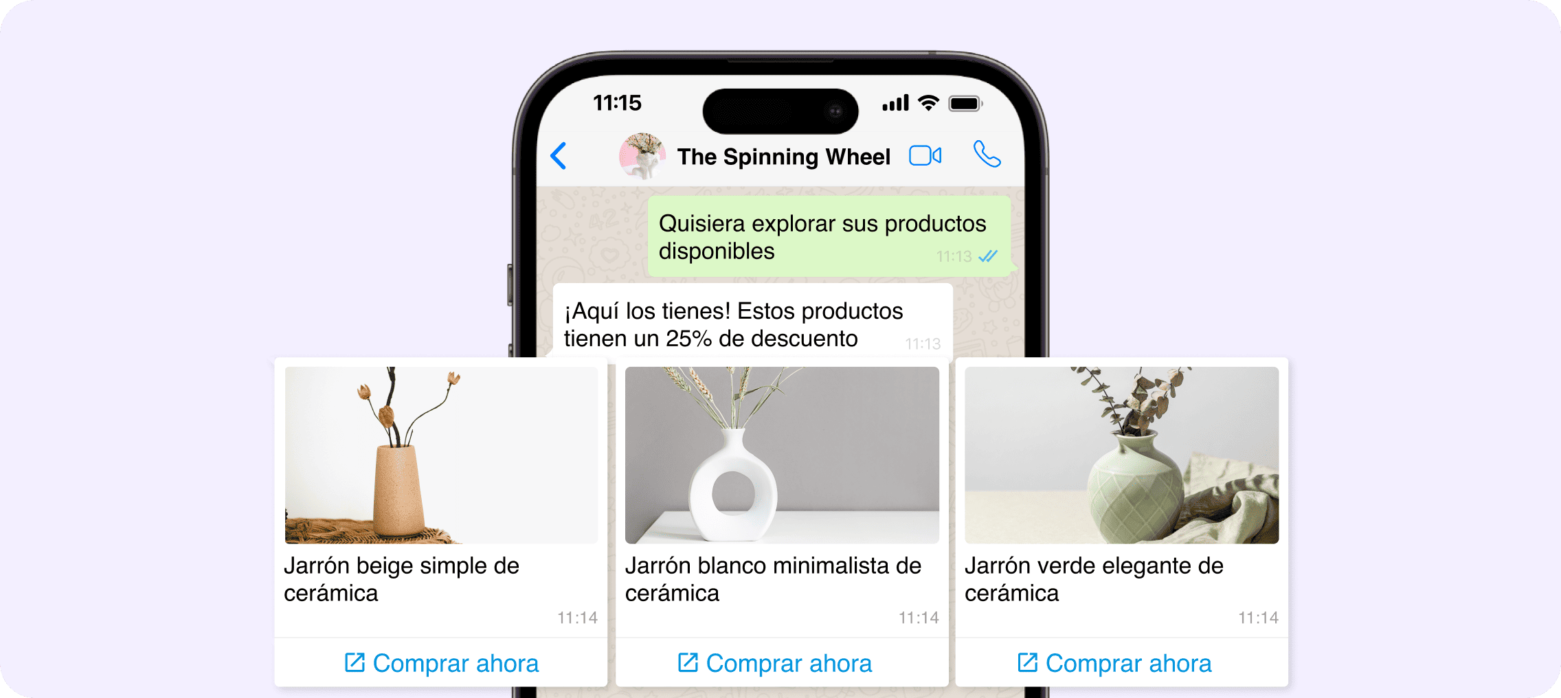 Carrusel de productos en WhatsApp