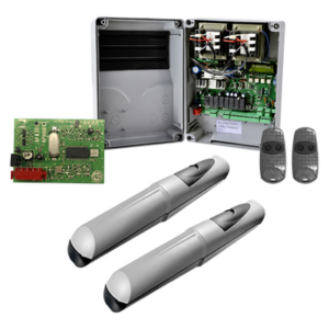 Came 001usu0082 kit de operadores para puertas batiente de hasta 5 metros  swing axo 120v incluye receptor  dos controles 2 remotos