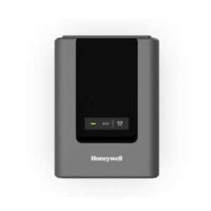 Honeywell home energy backup inverter with a black front panel and green status light on a grey housing