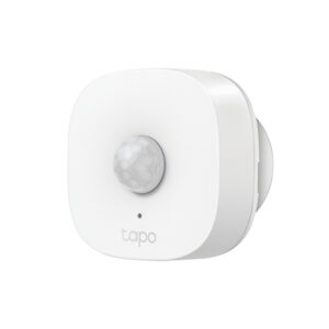 JFM Technology White square shaped Tapo motion sensor with a raised dome optical sensor in the center and a small status dot below