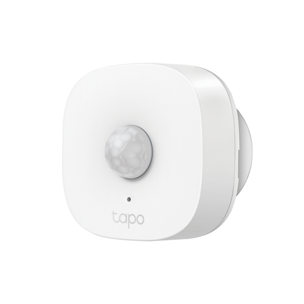JFM Technology White square shaped tapo motion sensor with a raised dome optical sensor in the center and a small status dot below