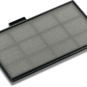 Rectangular black plastic tray filled with light gray foam padding viewed at an angle