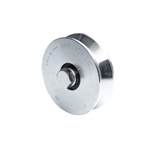 COMUNELLO 1150-2040-001 (305V-100) - Rueda con ranura en V de 4" / Para puertas corredizas / Hasta 940 lb (425 Kg) / 2 rodamientos / 1-1/8" de ancho / Galvanizado