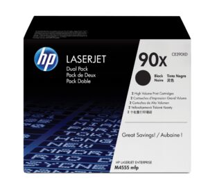 Tóner HP Paquete de 2 cartuchos originales de tóner negro de alto rendimiento 90X LaserJet