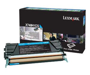 Lexmark toner cartridge with its packaging box visible in the background