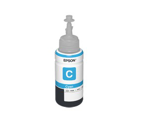 JFM Technology Epson cyan ink bottle labeled with a blue C for cyan ink