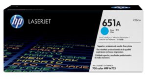 Tóner HP Cartucho original de tóner cian 651A LaserJet
