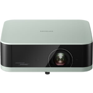 JFM Technology Front view of a compact projector with a central lens and SOUND BY BOSE branding on the front panel