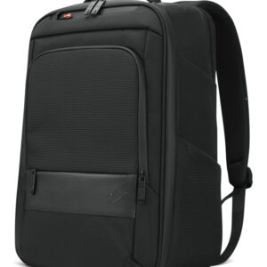 JFM Technology Black laptop backpack with a front zip pocket padded back panel and dual zippers top handle and ergonomic shoulder straps visible