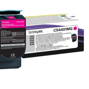 JFM Technology Lexmark ink cartridge pack with cyan magenta yellow and black tanks and a white label displaying model c544xmg