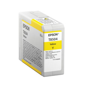 Epson yellow ink cartridge labeled t8504 for printers 80 ml