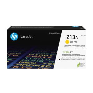 HP LaserJet toner cartridge packaging with HP logo and model 213A visible on the front label black and white design