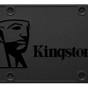 JFM Technology Close up of a black textured storage enclosure featuring the embossed Kingston logo and wordmark