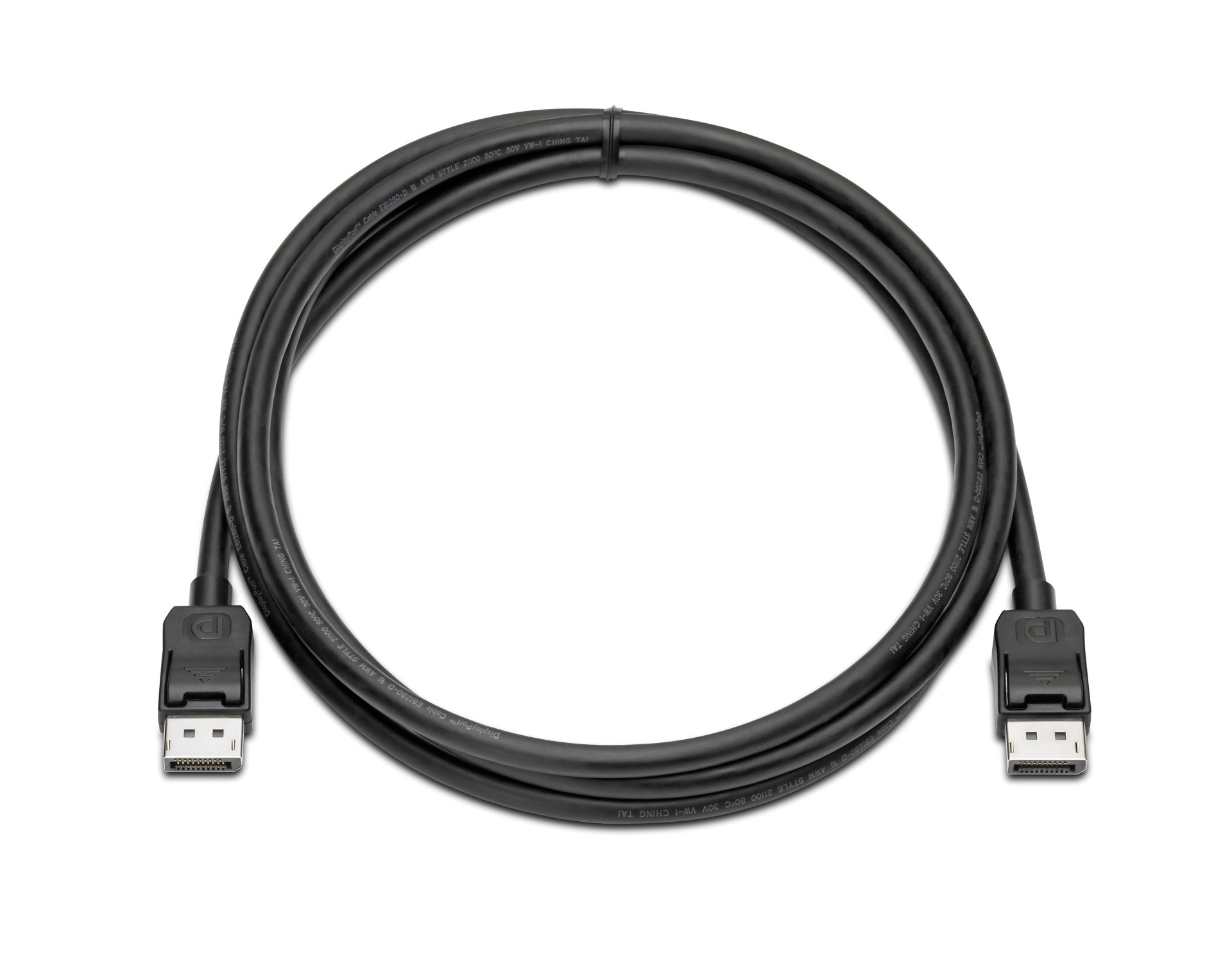 JFM Technology Coiled black hdmi cable with male connectors at both ends