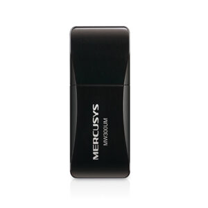 Mercusys USB flash drive in black with curved sides and white branding