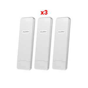 ALTAI TECHNOLOGIES 3-PACK-C1N Paquete de 3 Puntos de Acceso, Con Antena Sectorial Integrada de 70°, Super WiFi de Alta Sensibilidad en 2.4 GHz, Hasta 300 m a un Smartphone, Antena de 10 dBi, Soporta Fichas-Vouchers (un año de gestión gratuita con Altai-Care Cloud)