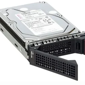Hot swappable 35 inch hard disk drive in a server drive bay front view with drive sled