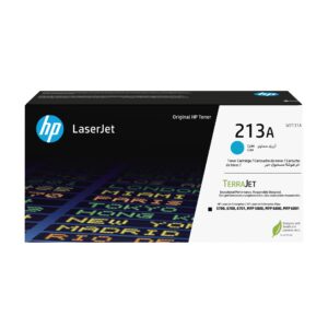 HP LaserJet 213A cyan toner cartridge box with Original HP Toner label and HP logo on packaging