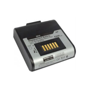JFM Technology Replacement lithium ion battery pack RP4 AP 5200 mAh with gold contact pins and label visible