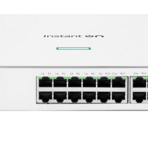 JFM Technology Front view of an instant on 1930 network switch with multiple ethernet ports and status leds