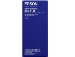 JFM Technology Blue Epson ink cartridge box labeled ERC 31B with Genuine Epson branding on the front