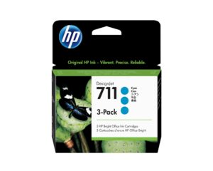 Repuesto para Impresora HP Pack de ahorro de 3 cartuchos de tinta DesignJet 711 de 29 ml cian