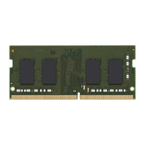 JFM Technology Front view of a green RAM DIMM module with multiple black memory chips and a gold edge connector used to expand a computers memory