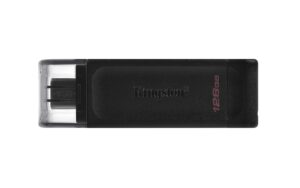 Memoria USB Kingston Technology DataTraveler 70 unidad flash USB 128 GB USB Tipo C 3.2 Gen 1 (3.1 Gen 1) Negro