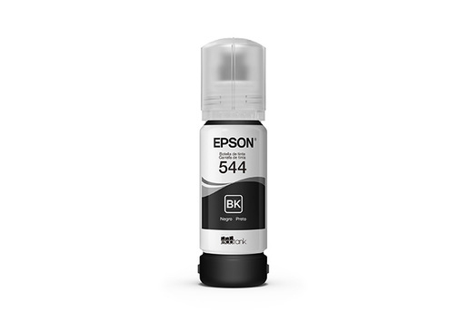 JFM Technology Epson 544 black ink bottle with clear cap and label indicating BK NegroPreto