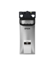 JFM Technology Epson printer inktoner cartridge with a silver body and black top shown upright and ready for replacement