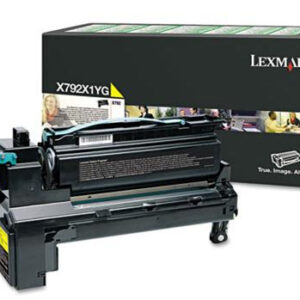 Lexmark toner cartridge with its black packaging box in the background