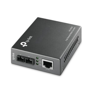 PoE injector device with two Ethernet ports and a separate PoE power LED indicators from TP Link used to power via Ethernet