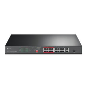 Switch TP Link TP-Link TL-SL1218P dispositivo de redes No administrado Gigabit Ethernet (10/100/1000) Energía sobre Ethernet (PoE) 1U Negro