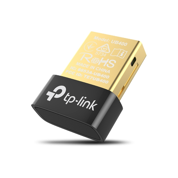 JFM Technology Gold USB wireless adapter dongle with TP Link logo and black cap