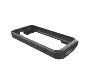 JFM Technology Black protective bumper frame for a small rectangular device empty interior with cutouts for buttons and ports