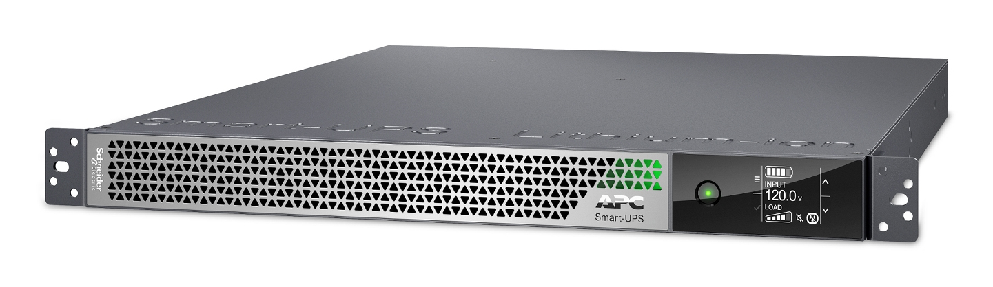 JFM Technology APC Smart UPS 2U rack mount uninterruptible power supply with front ventilation and green status LEDs on the right panel